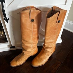 Frye Jackie Tall Boot in Natural Light Tan Leather